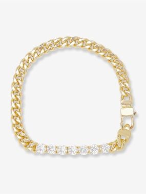 NEW Melinda Maria Gold Chain Bracelet with Simulated Diamonds